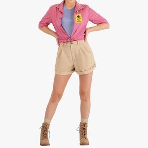 Jurassic Park Adult Dr. Ellie Costume, With Shirt, Shorts, Tank Top, & Badge (L)